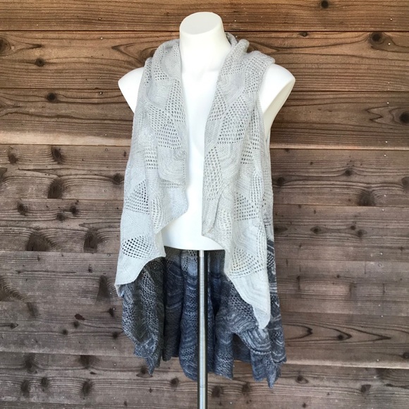 Grey Ruffle Crocheted Sweater Vest 